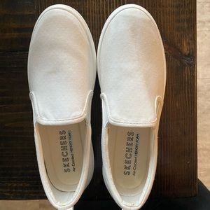 white slip on shoes